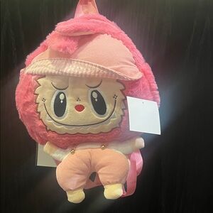 Plush Pink Character Backpack for Kids